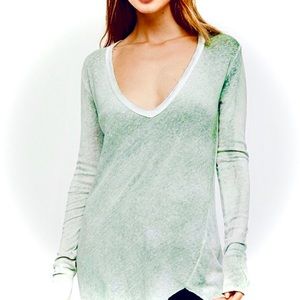 Free People We The Free Long Beach Green Top Size XS